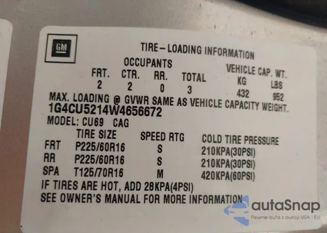 1998 Buick Park Avenue Ultra Cmi z USA, uszkodzony, nr VIN 1G4CU5214W4656672